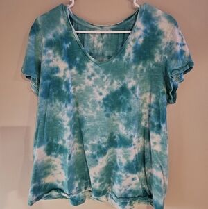 Tie-Dye V-Neck Women Top